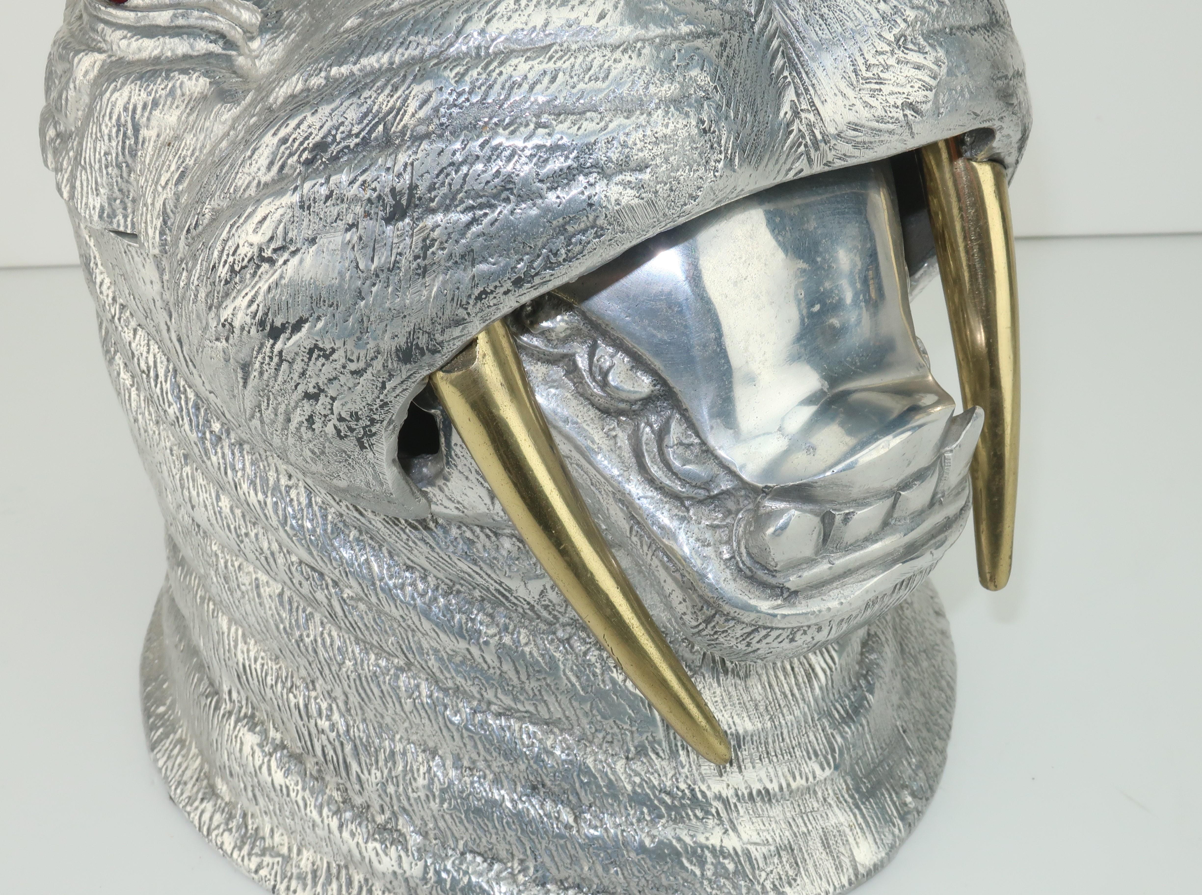 Arthur Court Aluminum & Brass Walrus Wine Cooler Ice Bucket In Good Condition In Atlanta, GA
