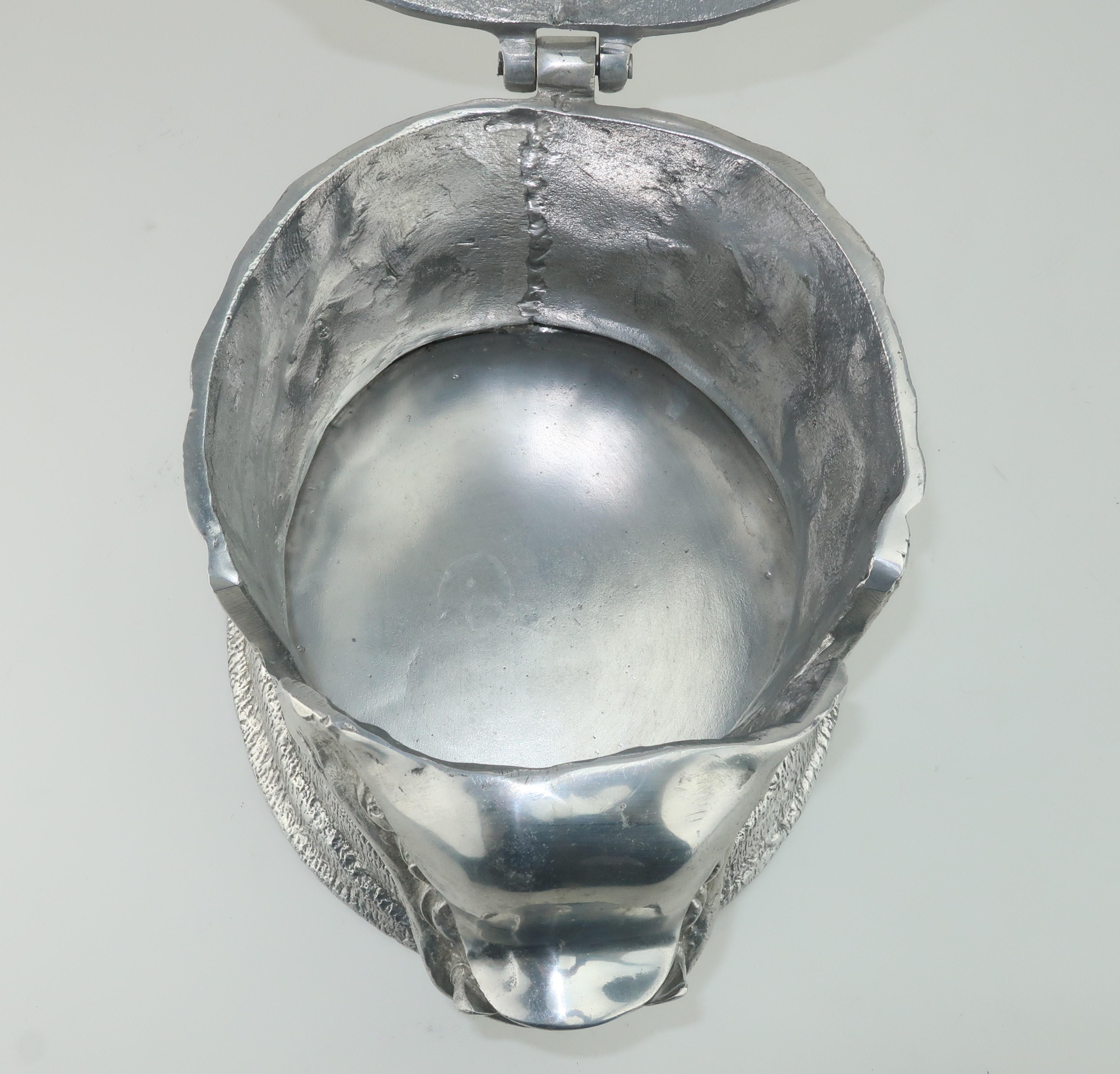 Arthur Court Aluminum & Brass Walrus Wine Cooler Ice Bucket 2