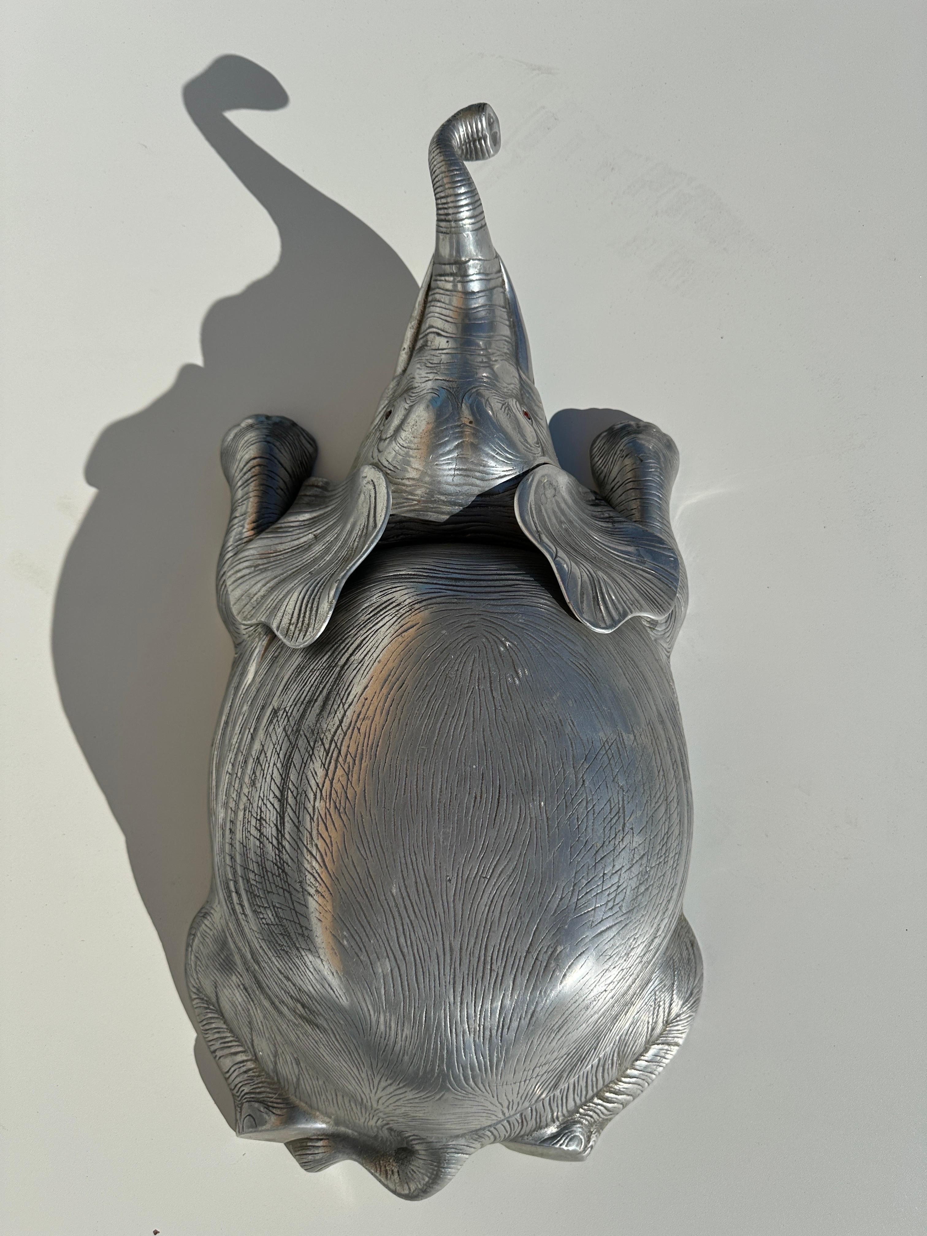 Cast aluminum elephant serving candy dish / storage / catch-all.