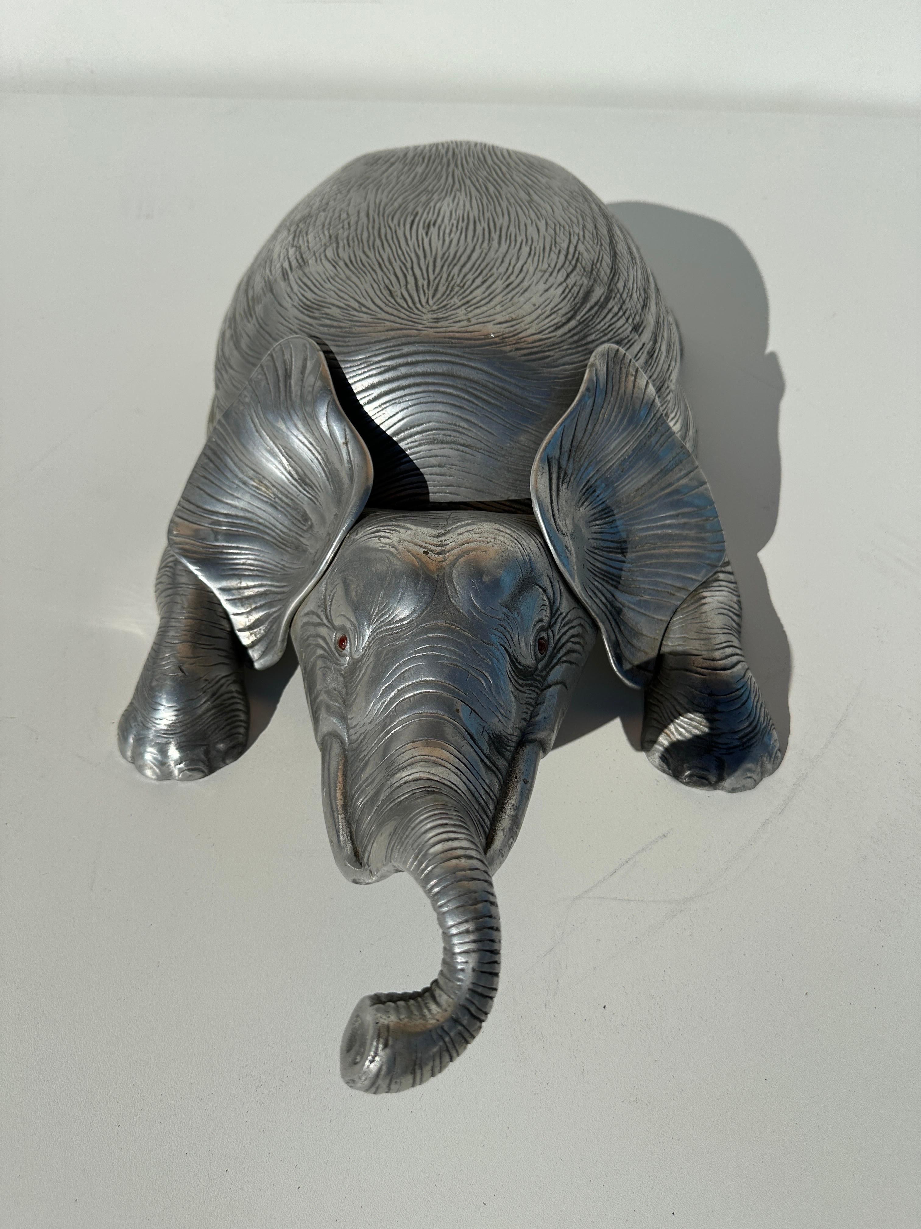 Arthur Court Aluminum Elephant Dish Catch All For Sale 2