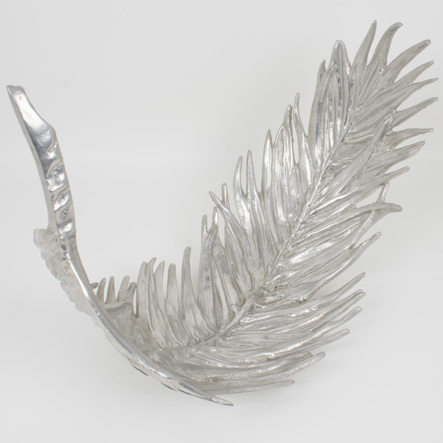 Arthur Court Aluminum Tray, Palm Frond Design, 2 pieces For Sale 4
