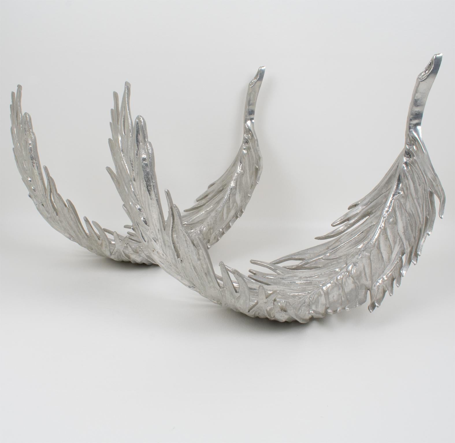 Metal Arthur Court Aluminum Tray, Palm Frond Design, 2 pieces For Sale