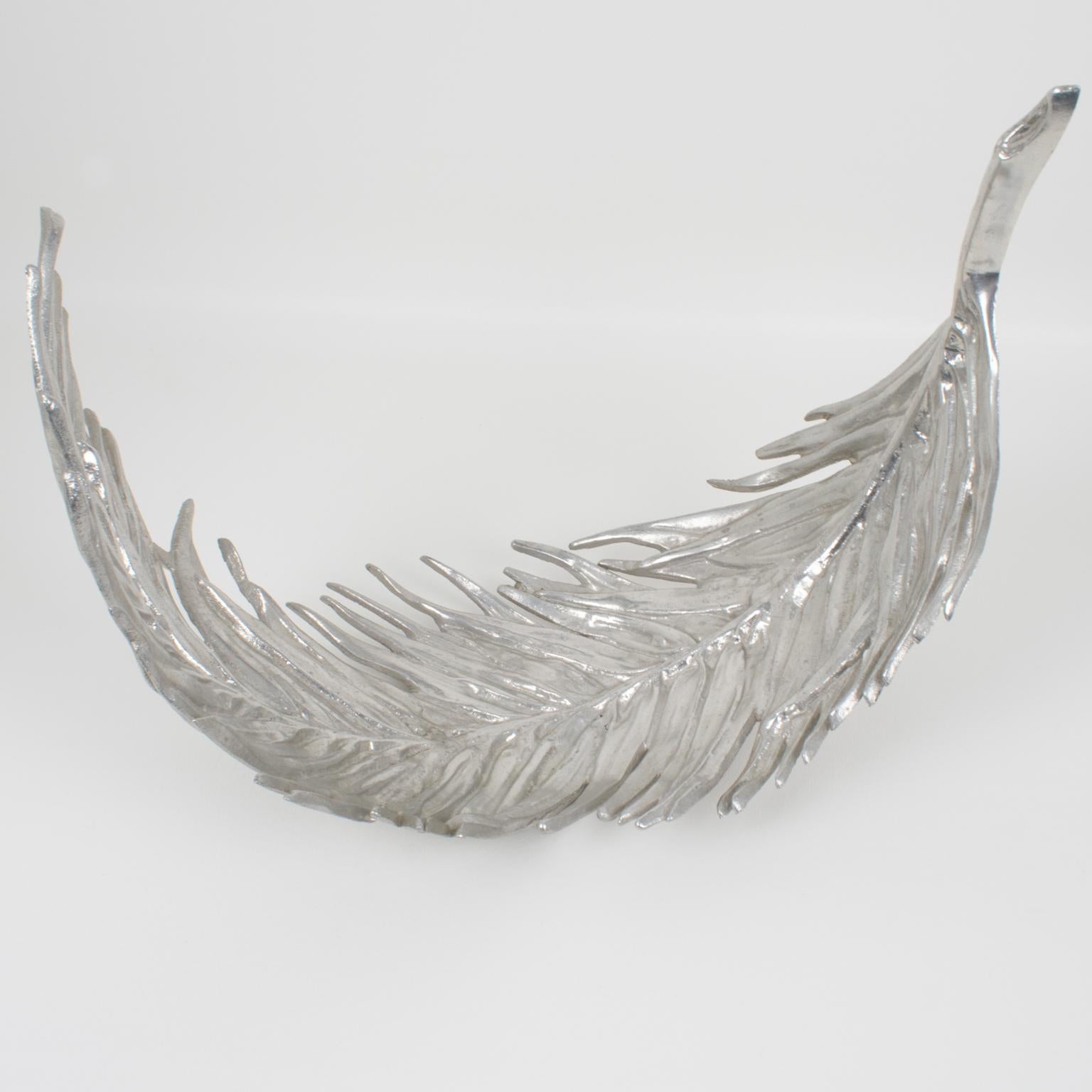 Arthur Court Aluminum Tray, Palm Frond Design, 2 pieces For Sale 1