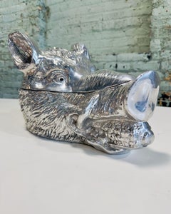 Soupière de sanglier en aluminium d'Arthur Court, 1990