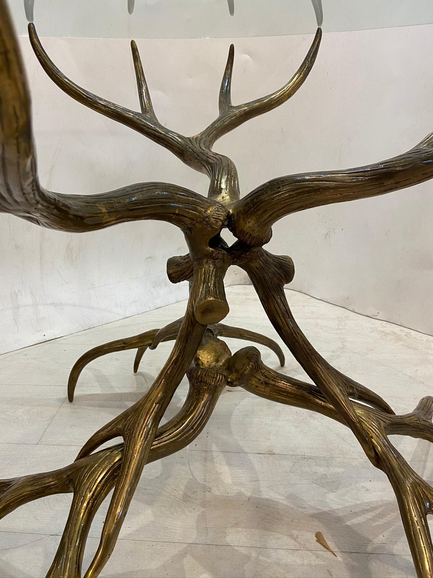 Arthur Court Bronze Finish Antler Center Table Cast Aluminum In Good Condition In West Palm Beach, FL