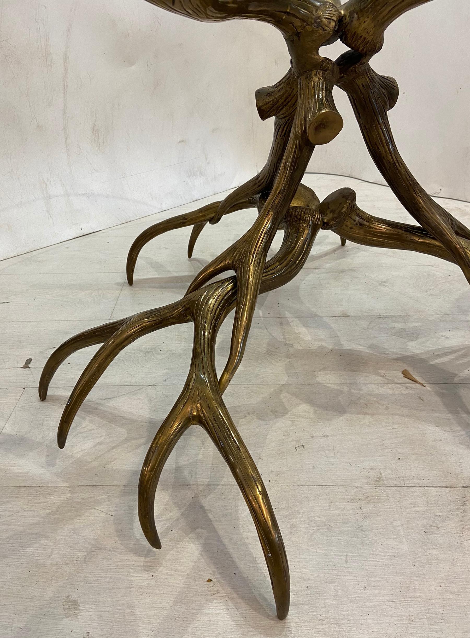 20th Century Arthur Court Bronze Finish Antler Center Table Cast Aluminum