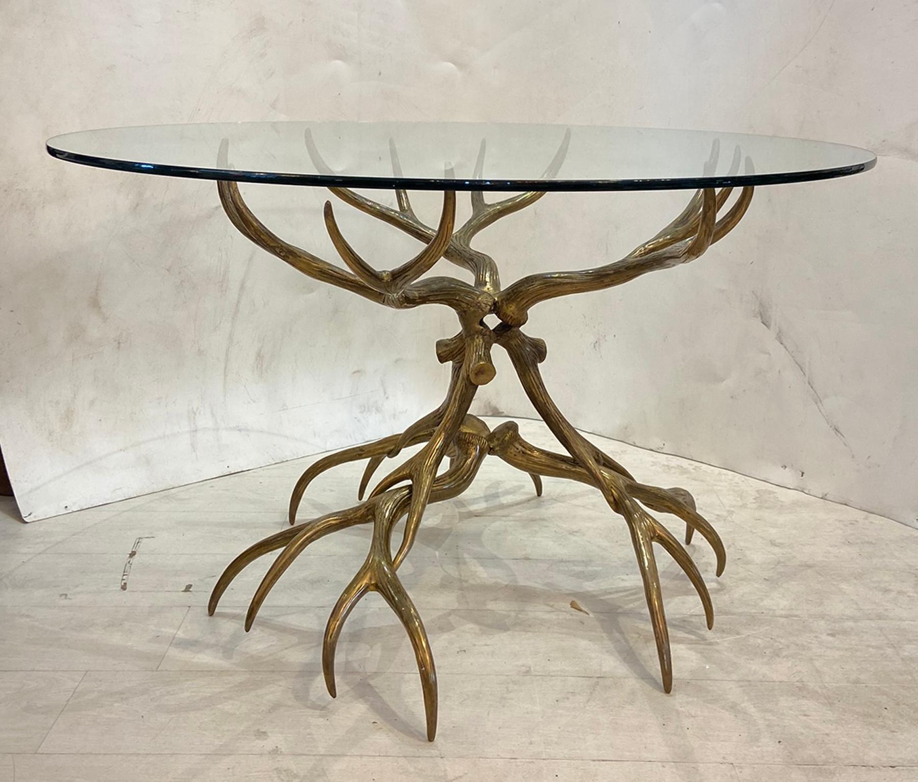 Arthur Court Bronze Finish Antler Center Table Cast Aluminum 1
