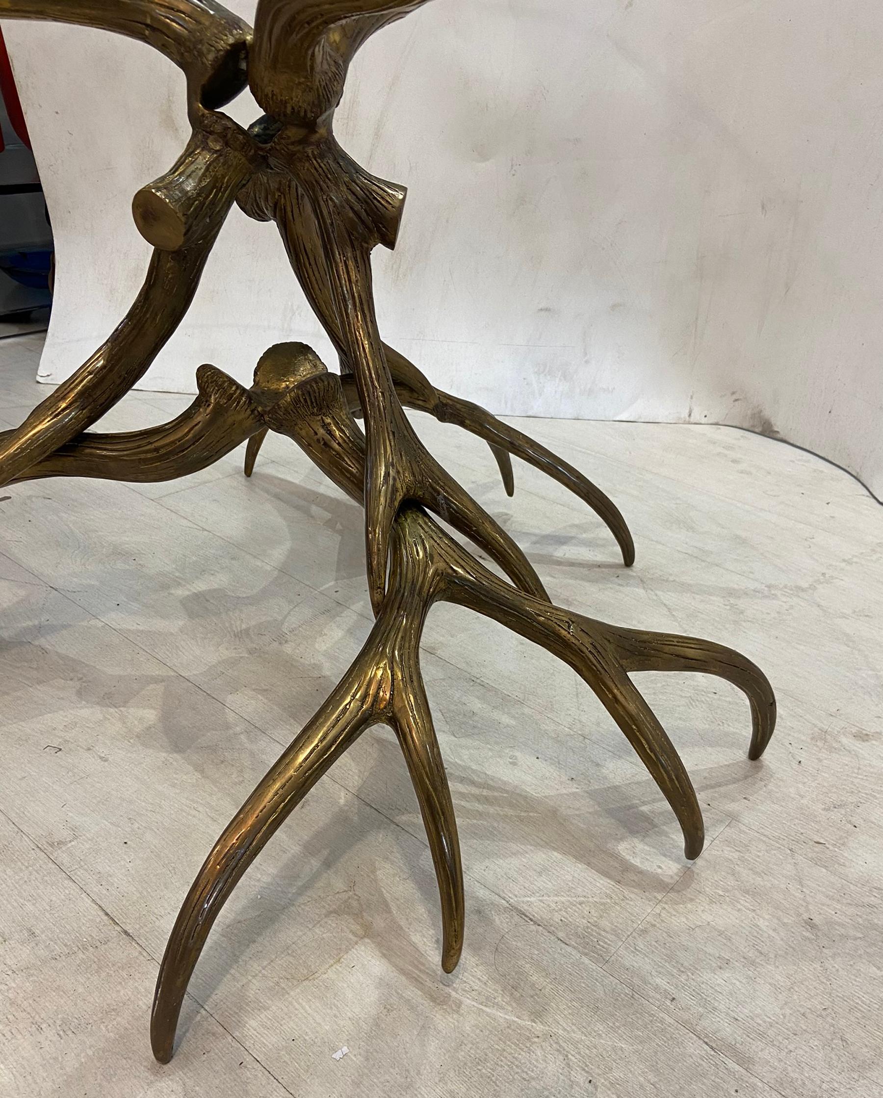 Arthur Court Bronze Finish Antler Center Table Cast Aluminum 2