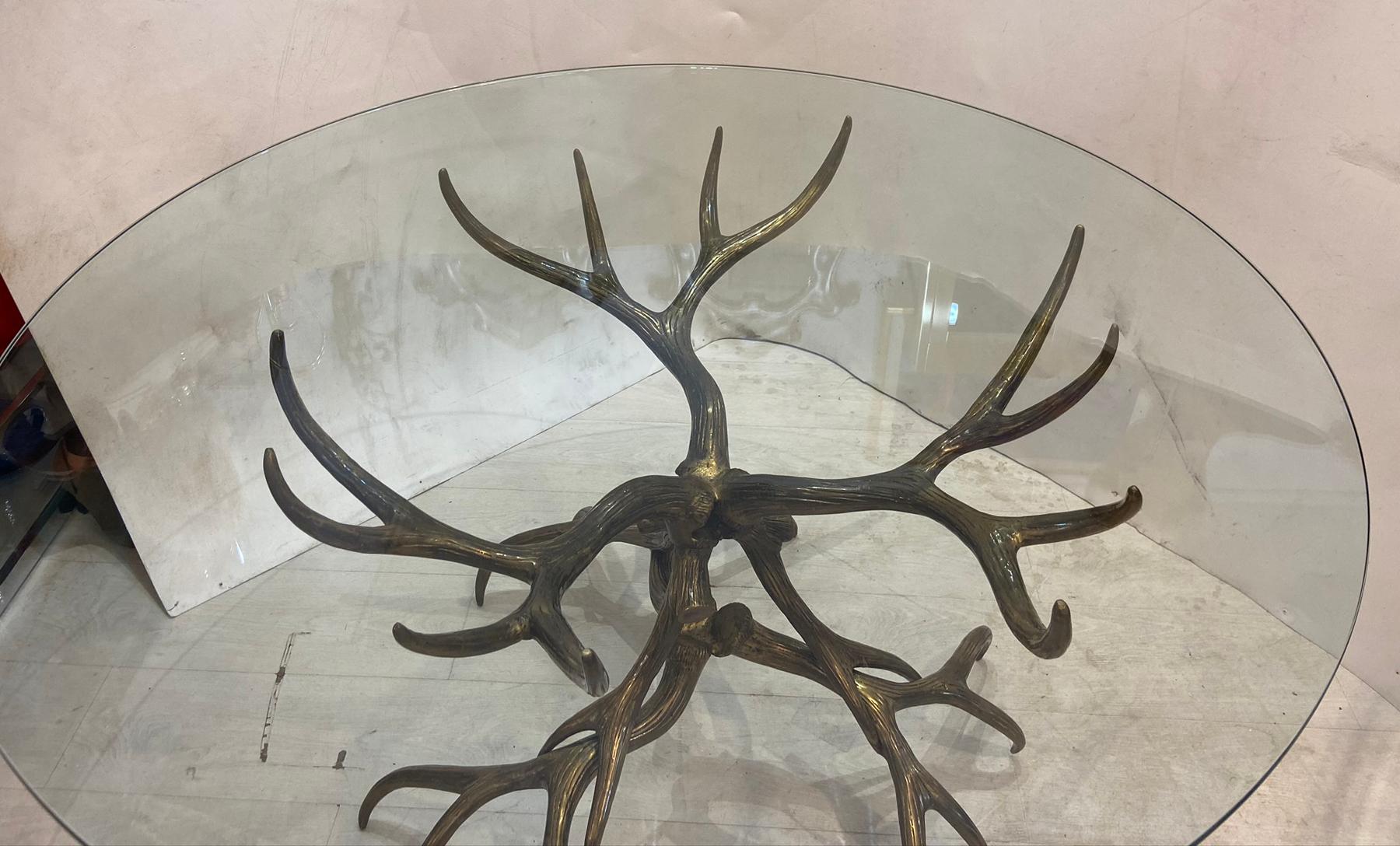 Arthur Court Bronze Finish Antler Center Table Cast Aluminum 3