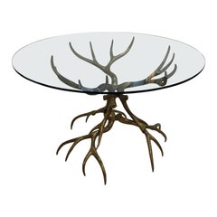 Arthur Court Bronze Finish Antler Center Table Cast Aluminum