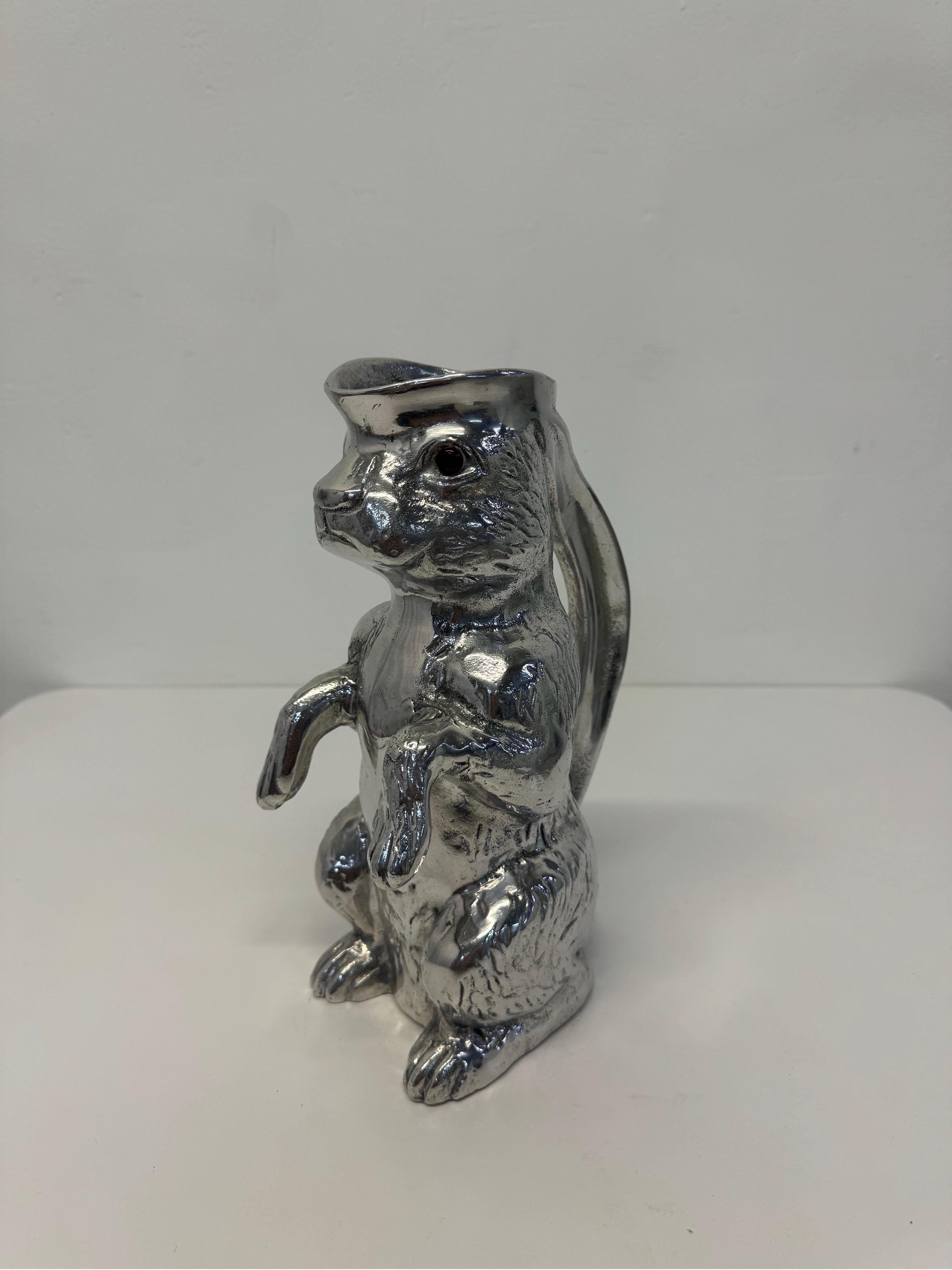 Arthur Court Bunny Rabbit Pitcher, 1970s In Good Condition For Sale In Miami, FL