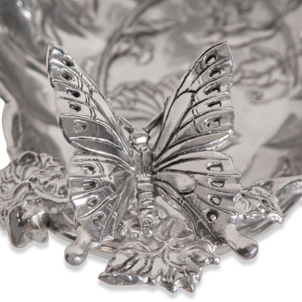 Metal Arthur Court Butterfly Centerpiece Fruit Bowl For Sale