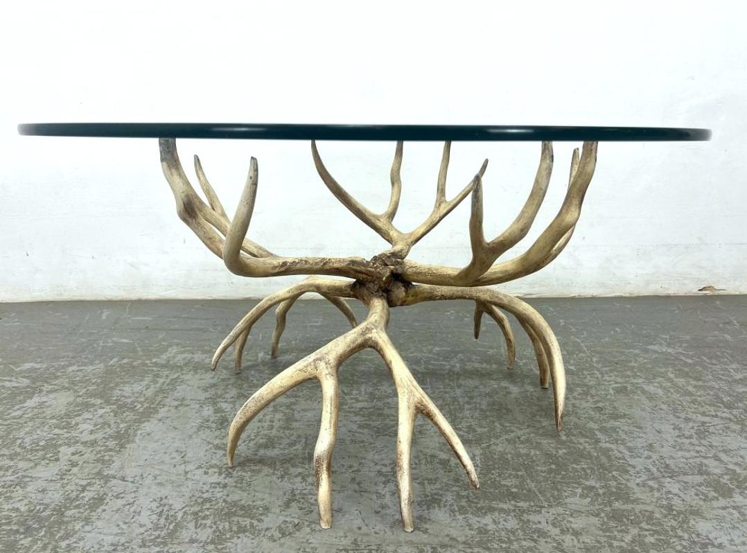 20th Century Arthur Court Cast Aluminum Antler Cocktail Table