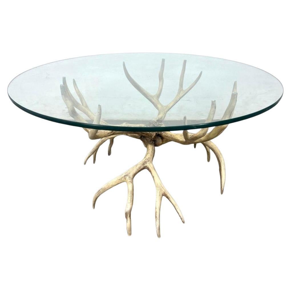 Modern Arthur Court Cast Aluminum Antler Cocktail Table
