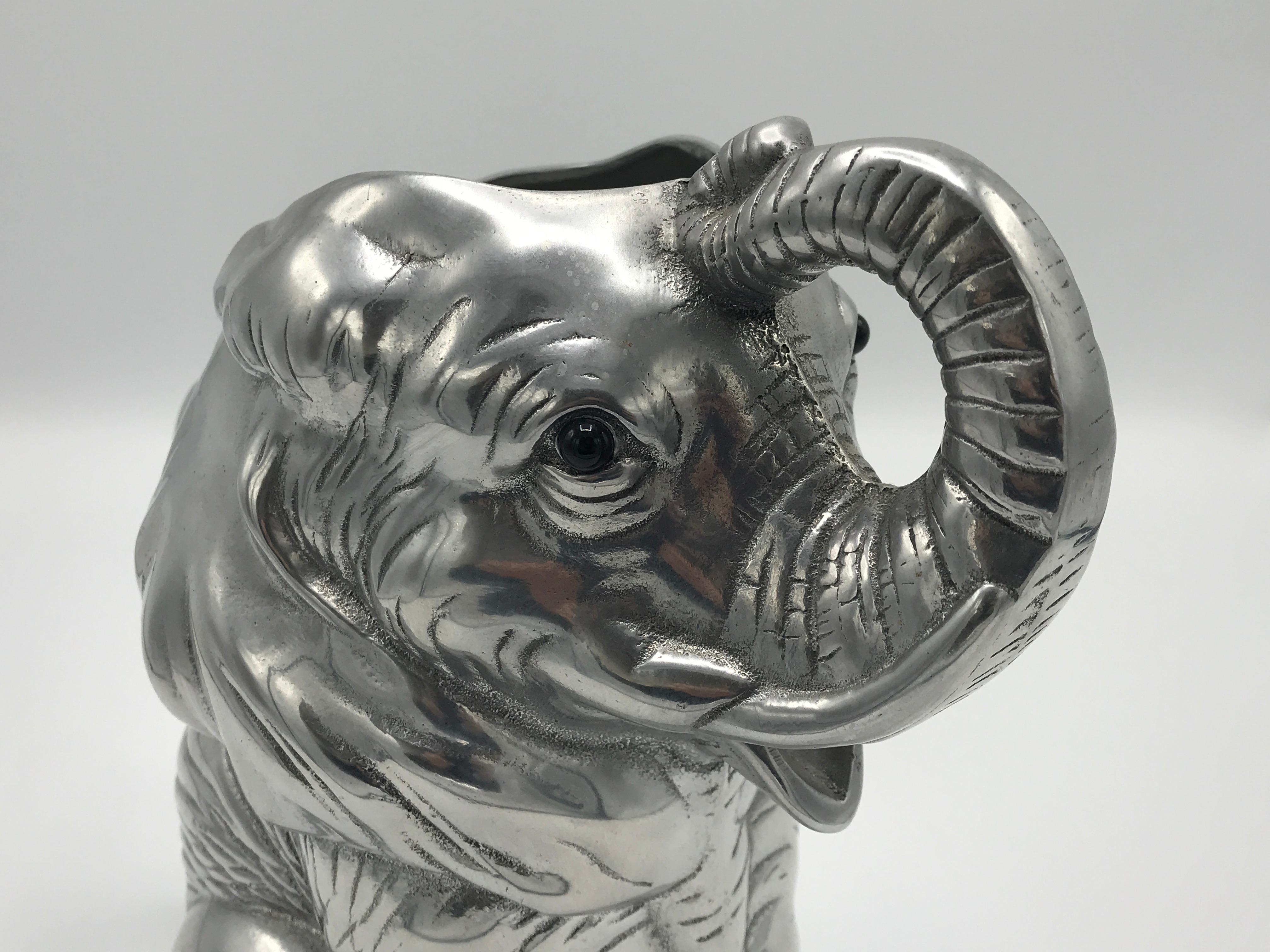 Arthur Court Cast-Aluminum Elephant Pitcher In Good Condition In Richmond, VA