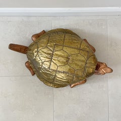 Arthur Court Copper and Brass Clad Lifesize Turtle Box
