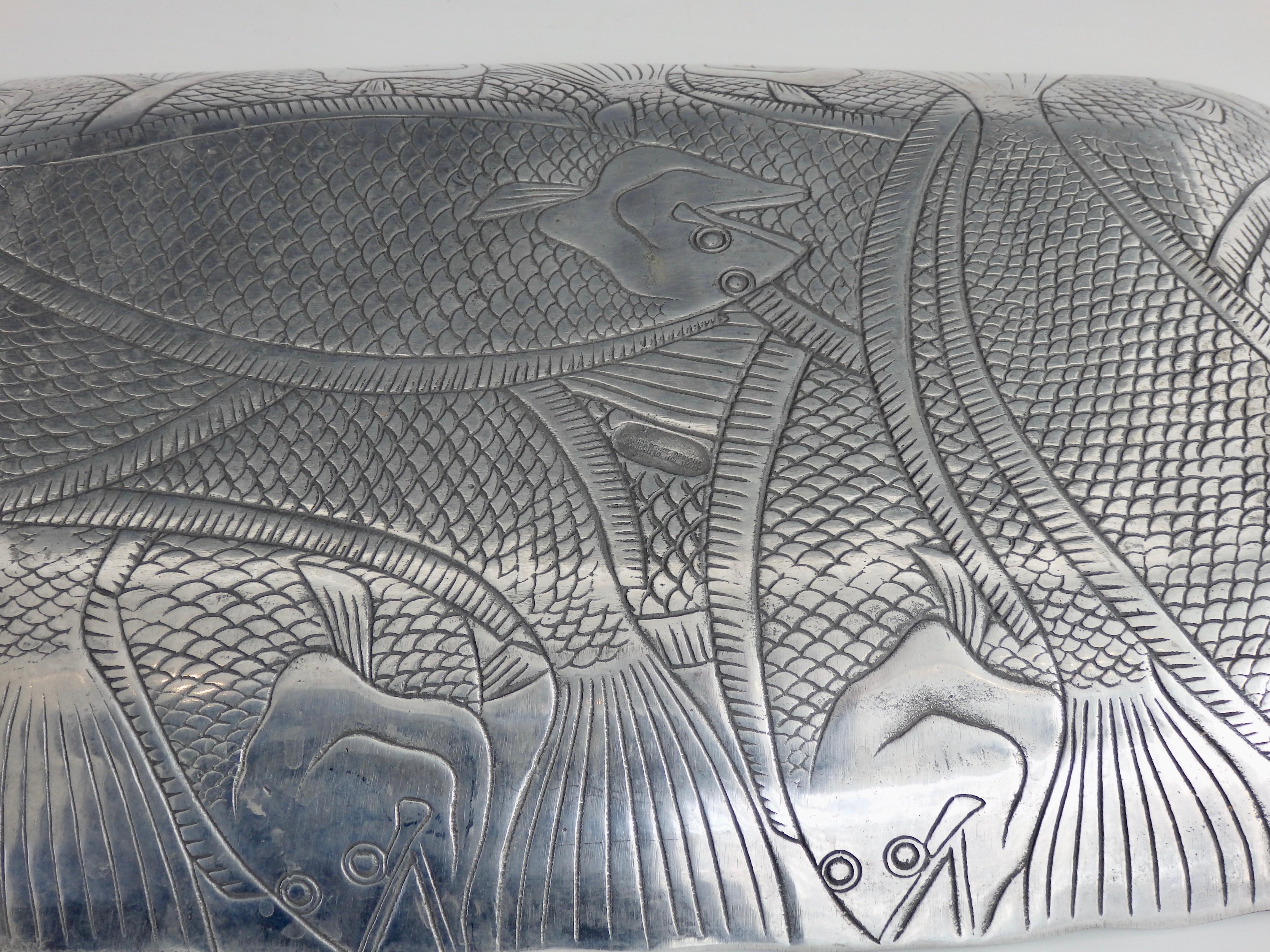 Polished Arthur Court Designed Fish Themed Aluminum Platter