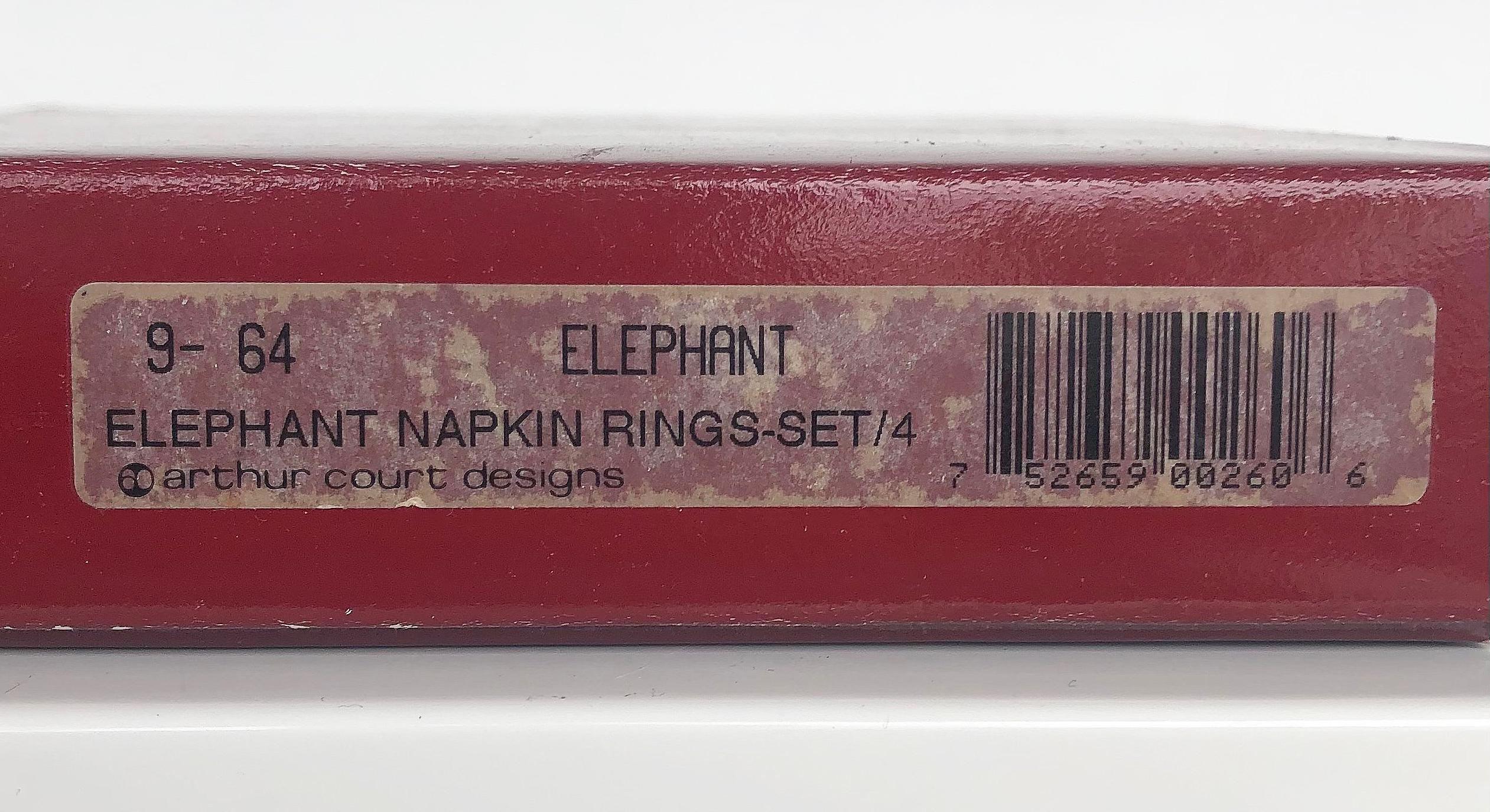 Arthur Court Designs Aluminum Elephant Napkin Rings, New in Boxes, Set of '8' 2