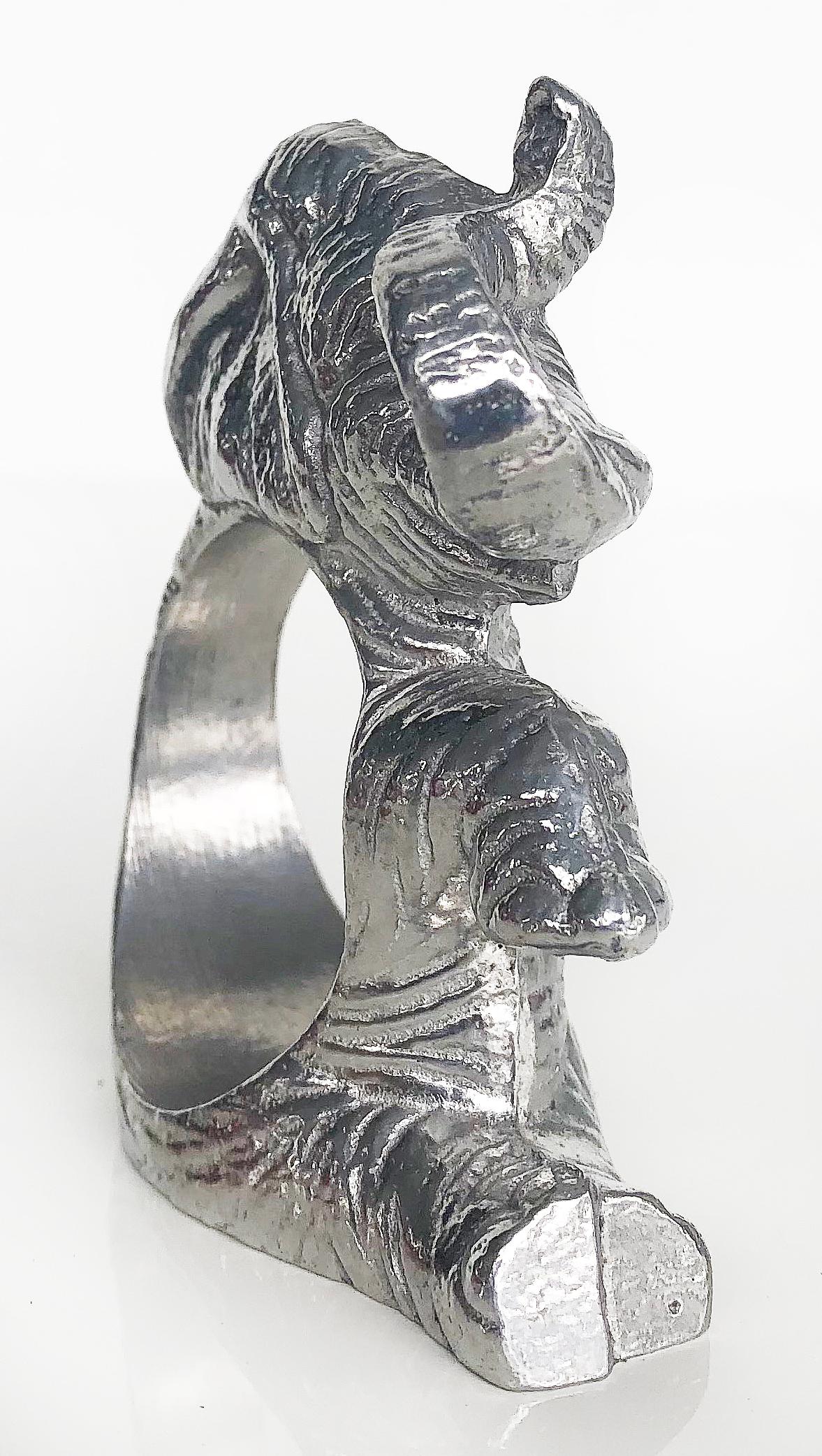 American Arthur Court Designs Aluminum Elephant Napkin Rings, New in Boxes, Set of '8'