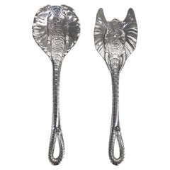 Arthur Court Designs Aluminum Elephant Salad Servers, New in Box