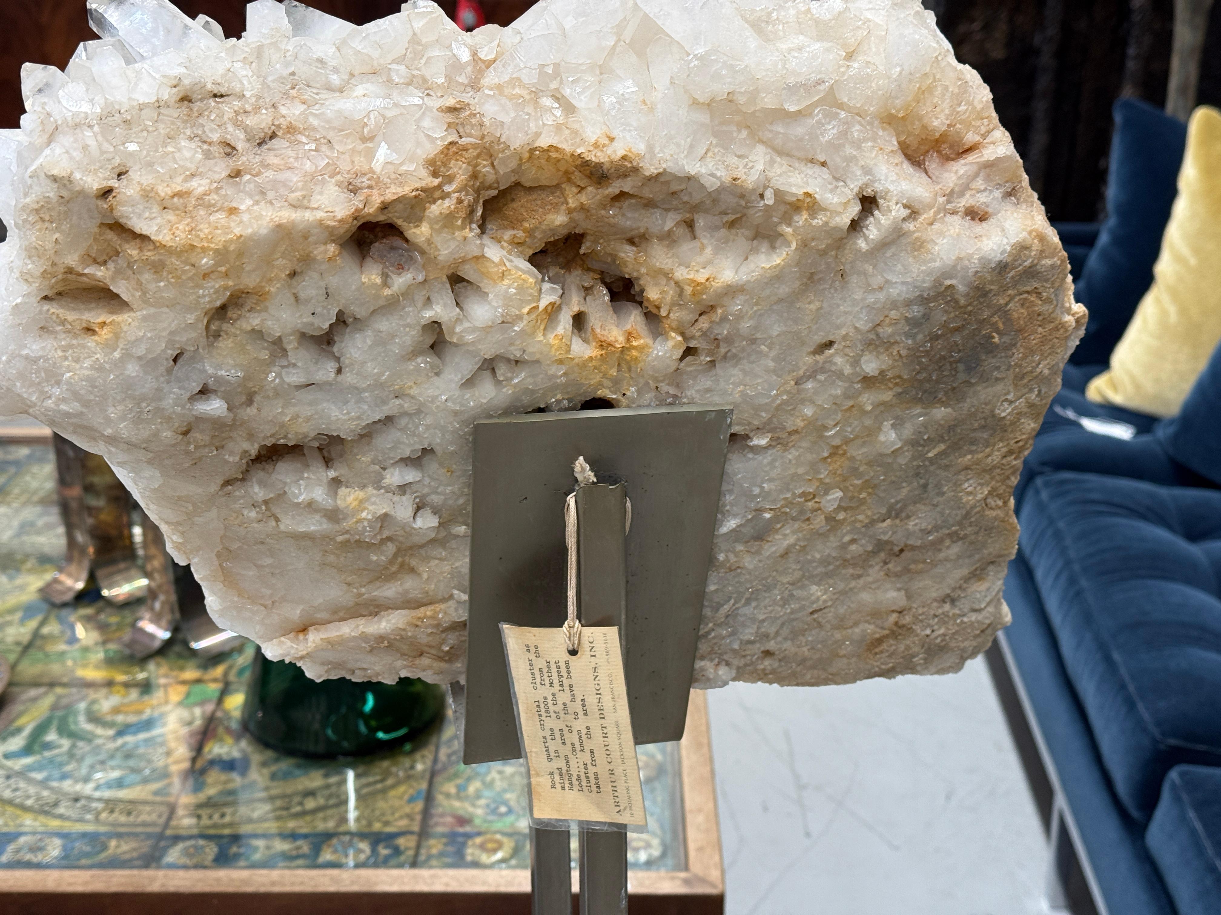 Arthur Court Designs Retailed Massive Quartz Specimen from Hangtown Mother Lode For Sale 5