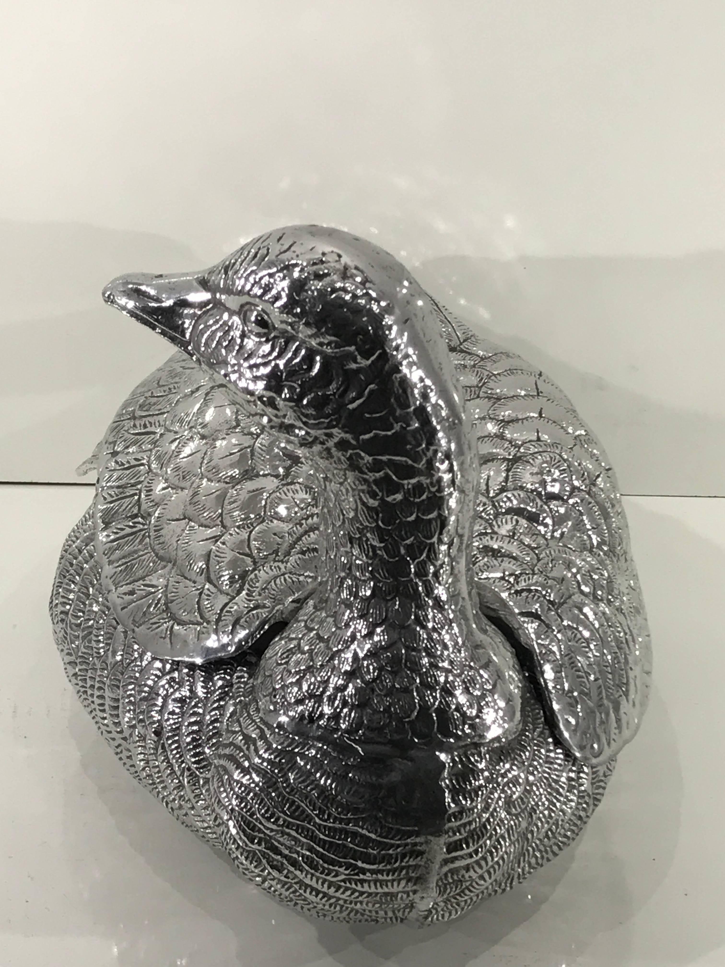 Polished Arthur Court, Duck and Duckling Tureen, 1978
