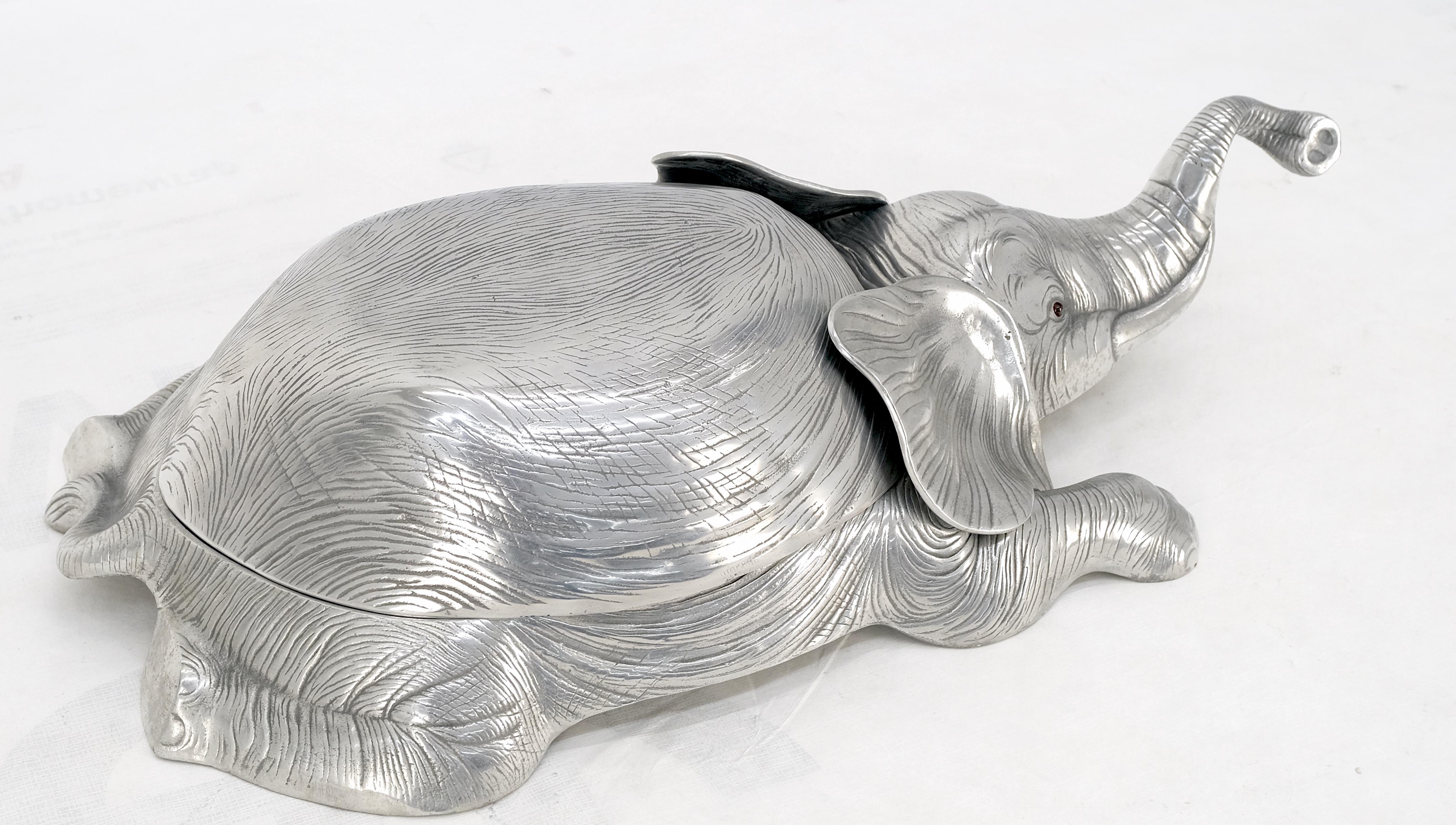 Boîte à plateau en forme de sculpture d'éléphant Arthur Court  en vente 2