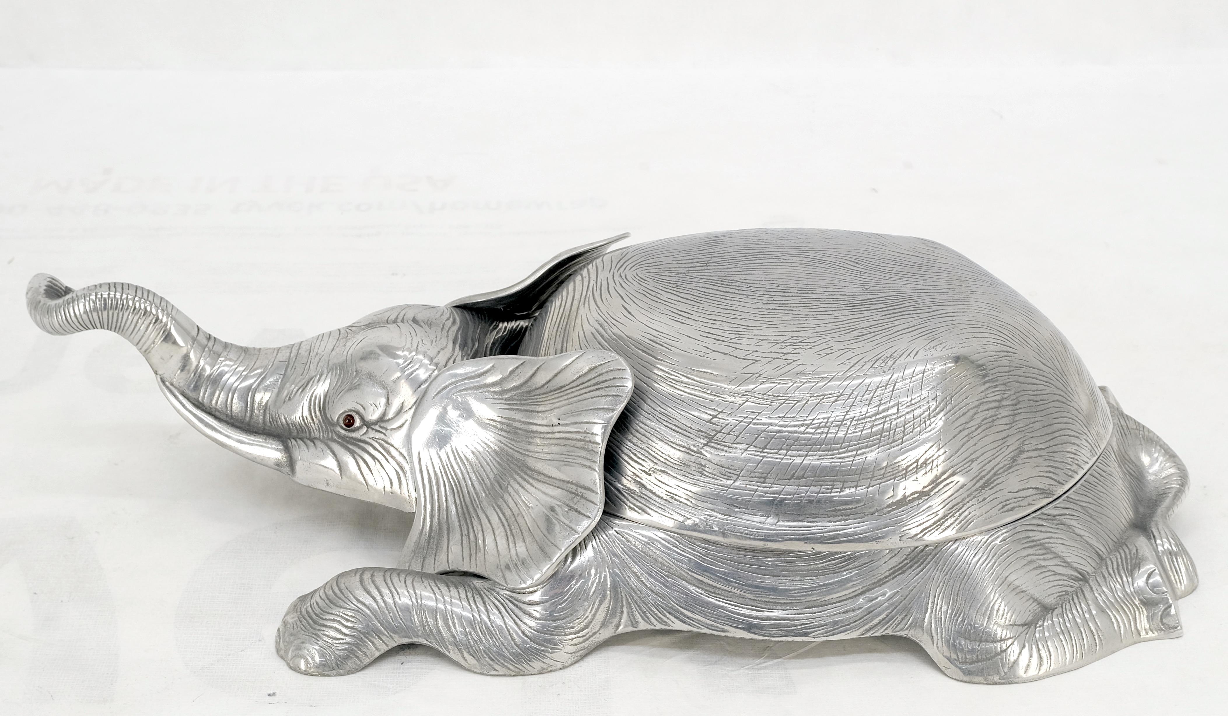 American Arthur Court Elephant Sculpture Tray Box For Sale