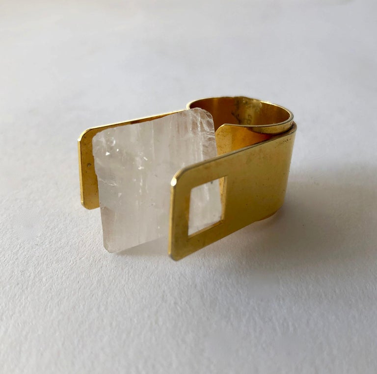 Arthur Court Faceted Quartz California Modernist Ring In Good Condition For Sale In Los Angeles, CA