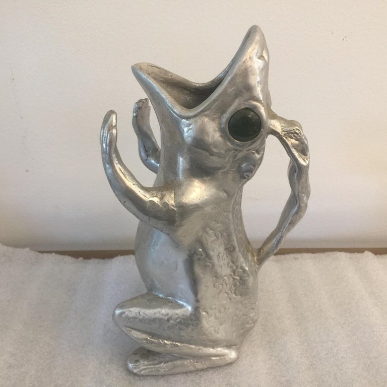 Arthur Court Frog Pitcher in Cast Aluminium For Sale at 1stDibs