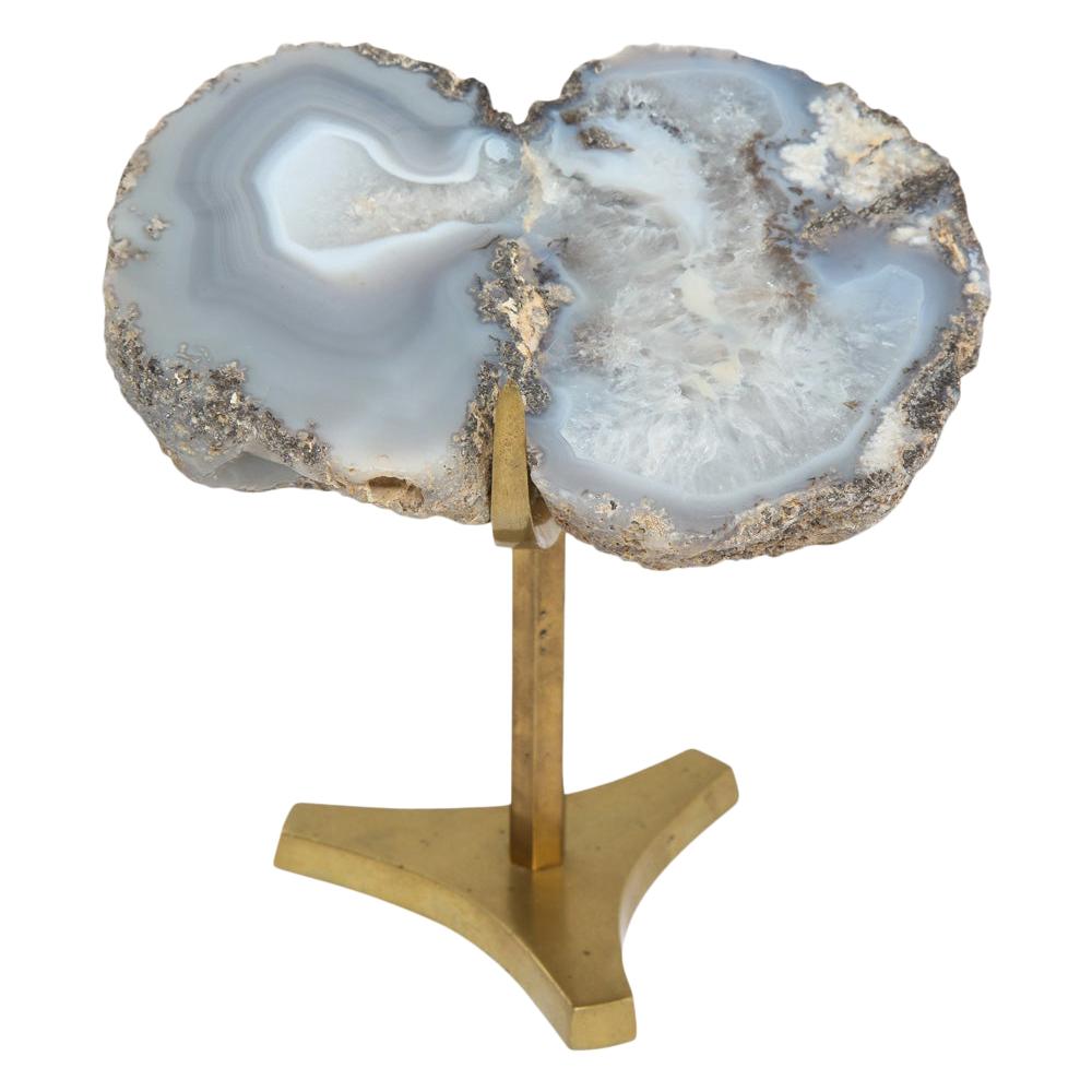 Arthur Court Geode, Agate and Brass, Signed