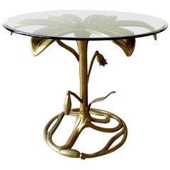 Arthur Court Gilded Centre Table with Glass Top, 1960s