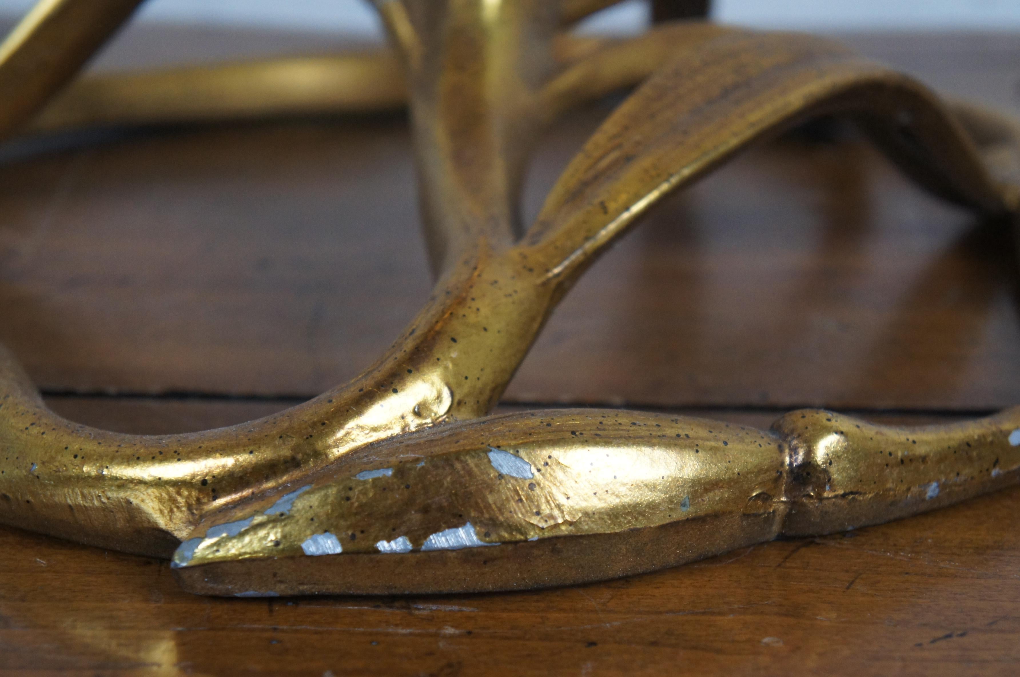 Arthur Court Hollywood Regency Gilt Aluminum Lily Table Base Sculpture 18