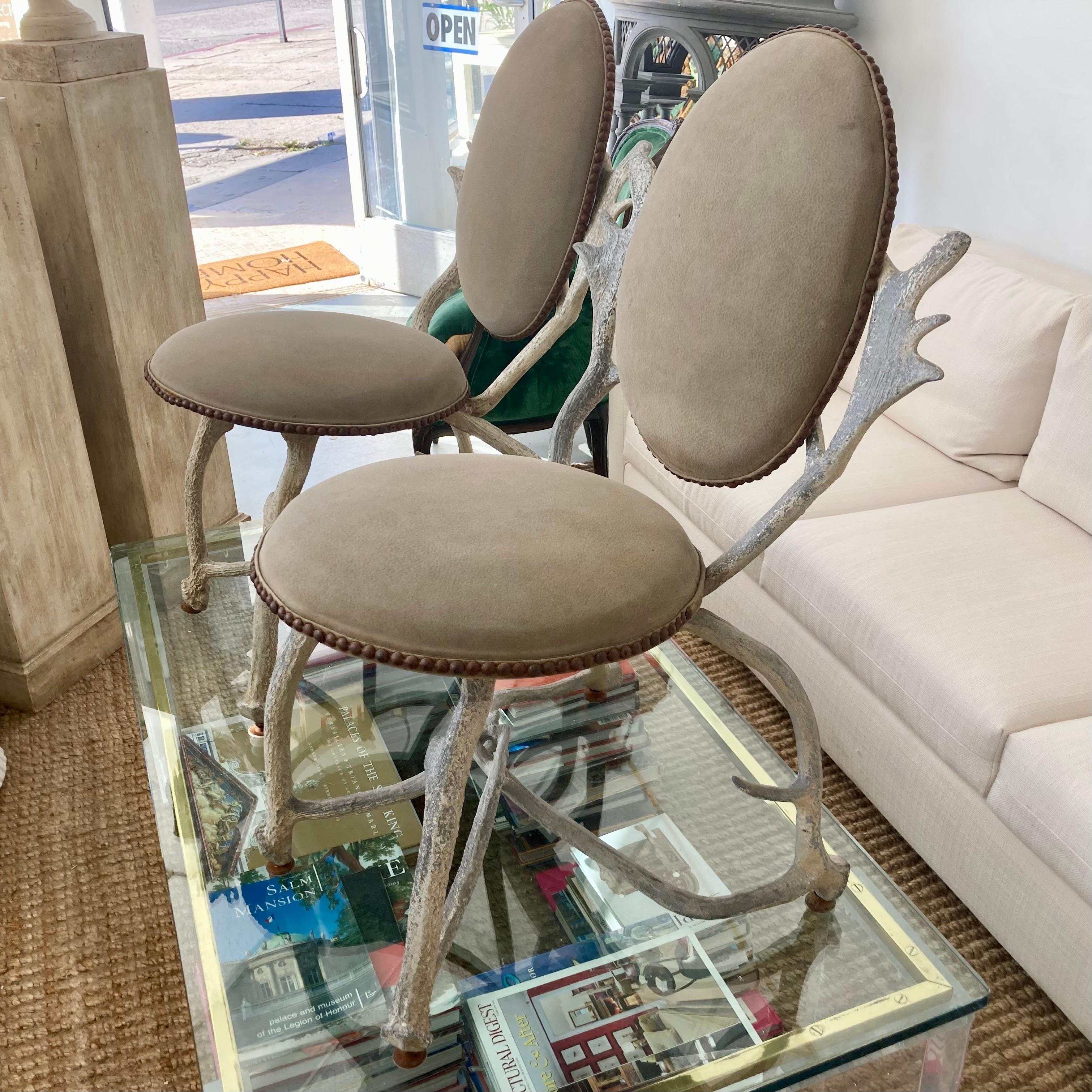 Arthur Court Horn Chairs, a Pair In Good Condition For Sale In Los Angeles, CA