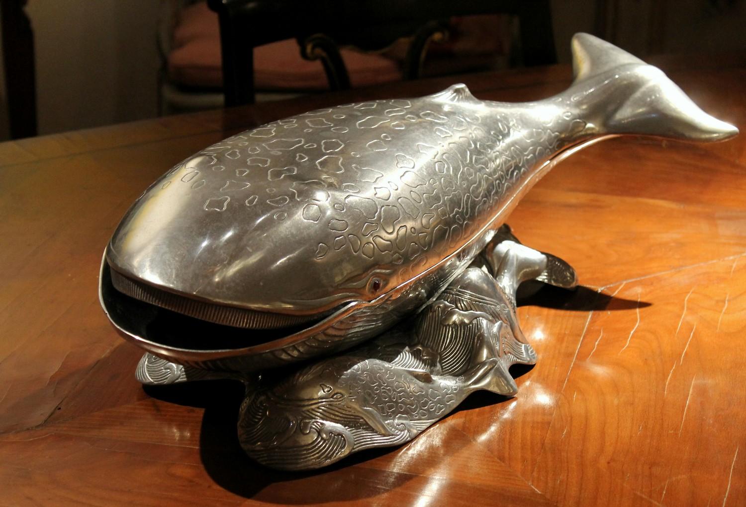 Arthur Court Mid-Century Modern Aluminum Whale Tray Platter Ice Bucket or Cooler 3