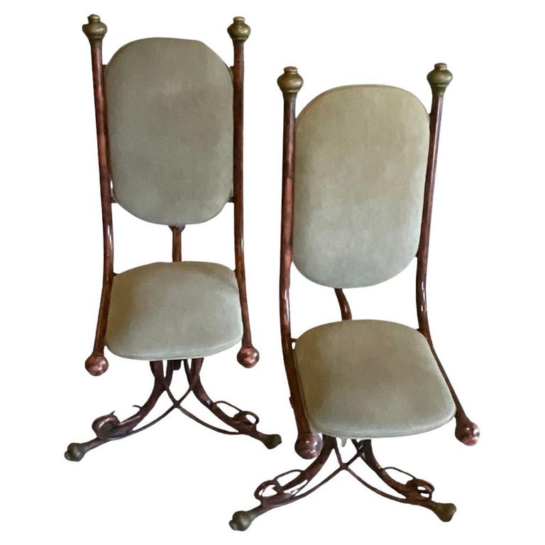 Arthur Court Pair of Metal Chairs For Sale