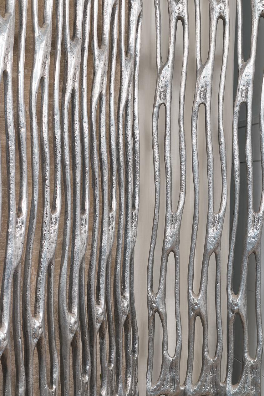 American Arthur Court Polished Aluminum Screen, Rare