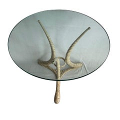 Arthur Court Sable Horn Cast Aluminum Cocktail Table