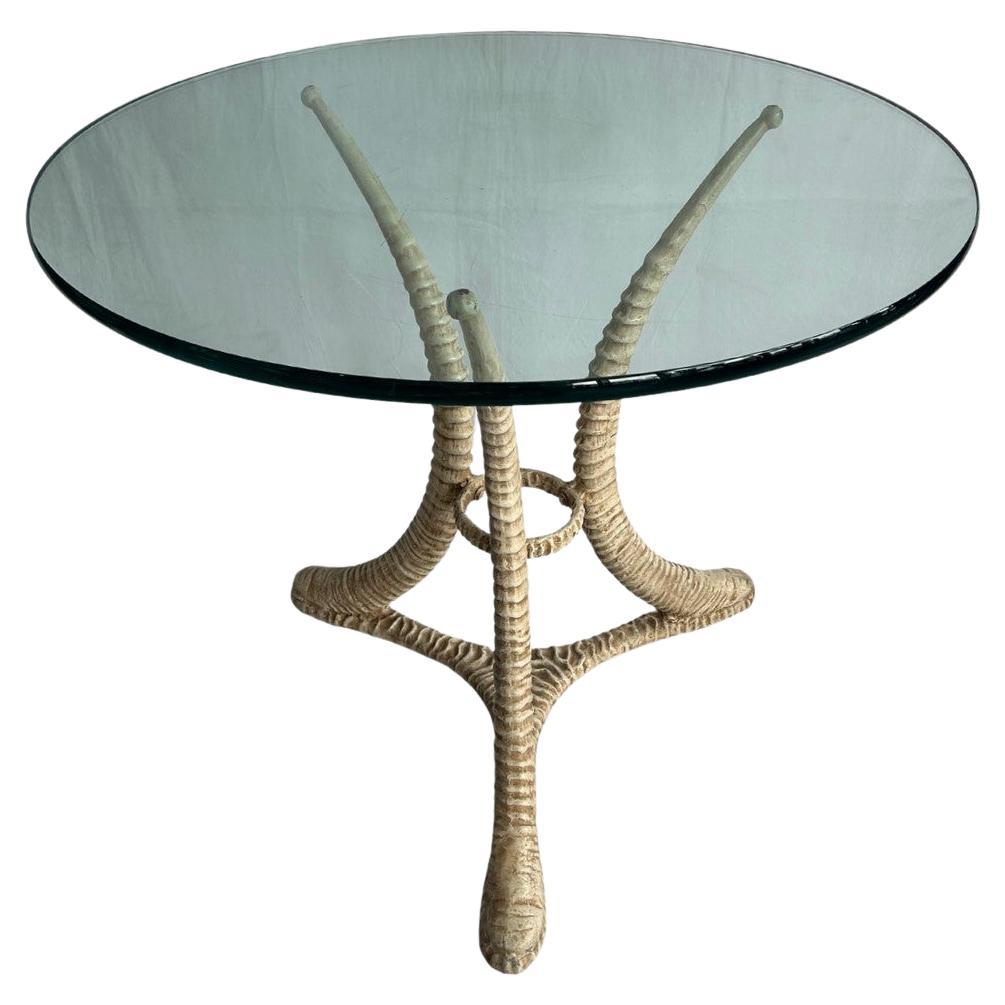 Arthur Court Sable Horn Cast Aluminum Cocktail Table For Sale