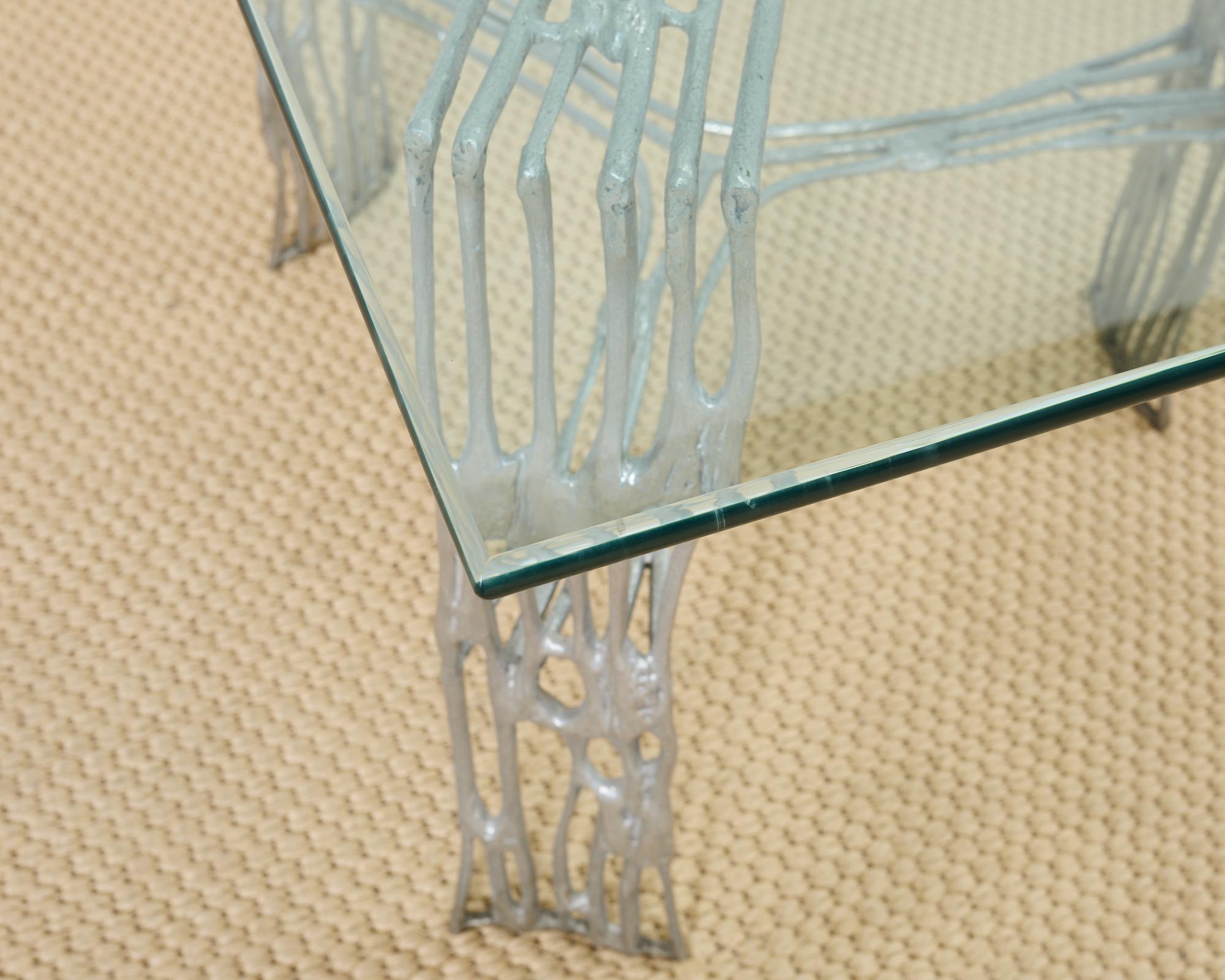 Arthur Court Saguaro Aluminum Double Pedestal Dining Table For Sale 8