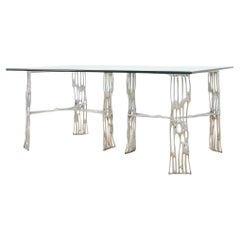 Arthur Court Saguaro Aluminum Double Pedestal Dining Table