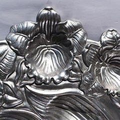 Arthur Court Silver Aluminum Deviled Egg Platter with Orchid Flowers