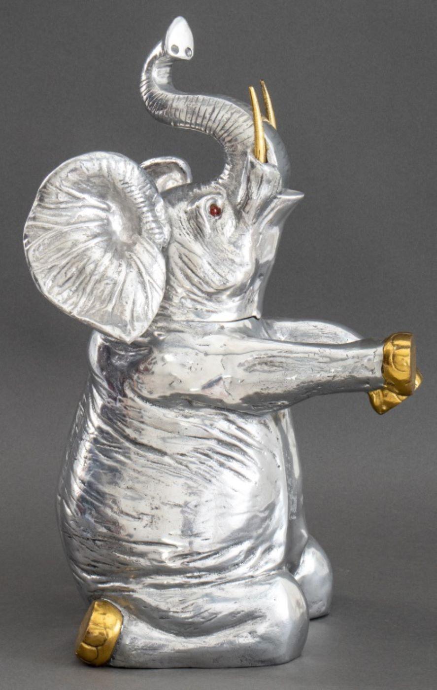 Arthur Court Silvered & Gilt Elephant Ice Bucket For Sale 2