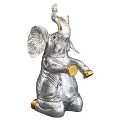 Vintage Arthur Court Silvered & Gilt Elephant Ice Bucket