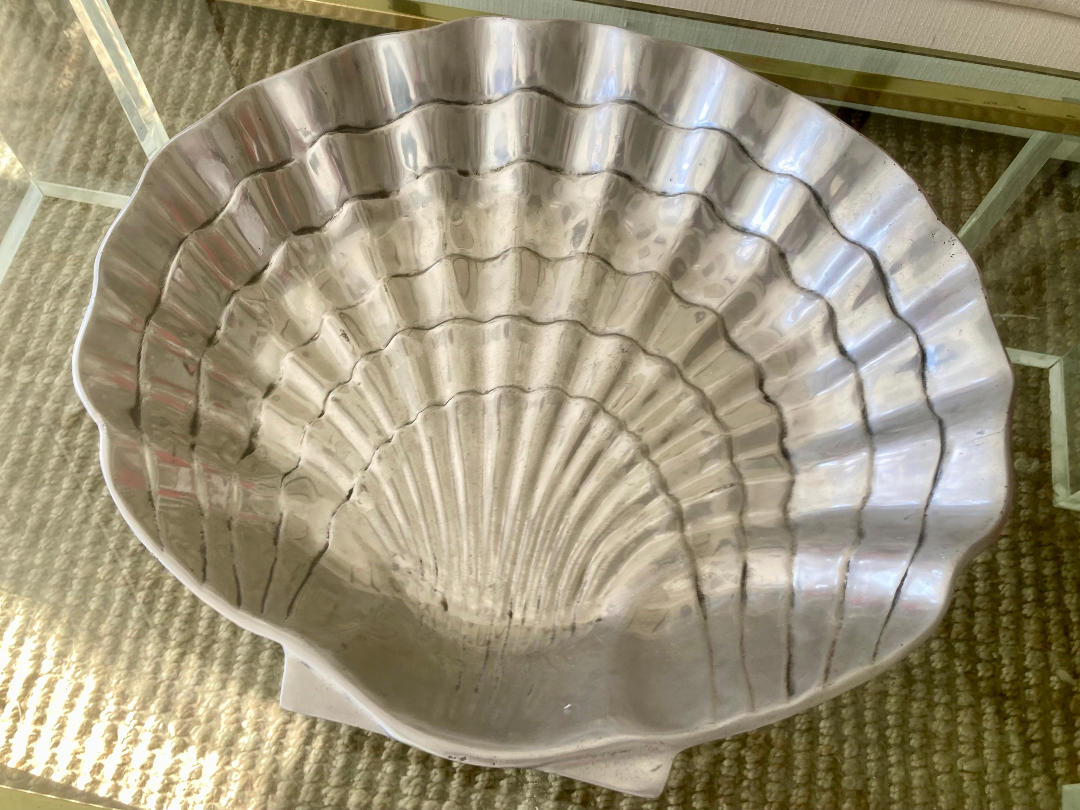 Grand bol en coquillage de style Arthur Court - 1 en vente 2