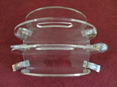 Arthur Court Turtle Aluminium and Lucite Magazine Rack Regency Modern