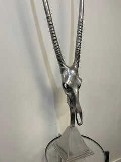 Arthur Court, Vintage tall aluminum sculpture of a gazelle