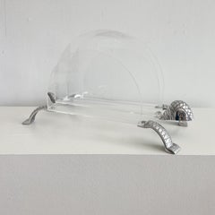 Arthur Court Vintage Turtle Lucite and Aluminum Magazine Rack