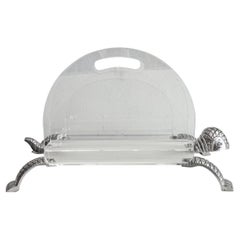 Arthur Court Vintage Turtle Lucite and Aluminum Magazine Rack