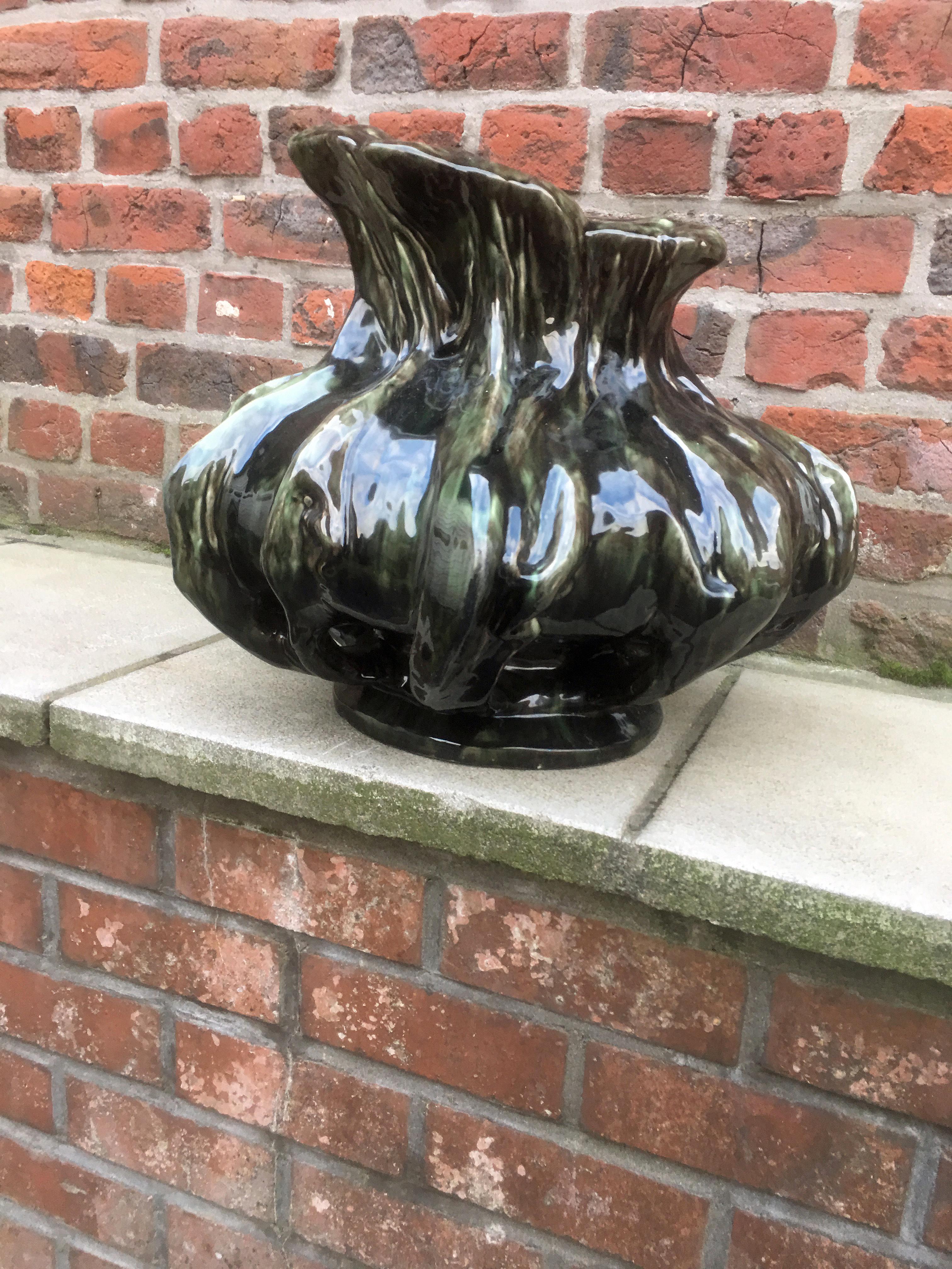Arthur Craco Large Ceramic Vase, circa 1900 For Sale 2